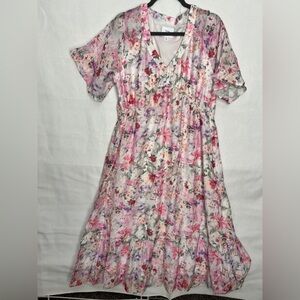 Floral Pink Maxi Dress XL NWOT by Things Between
